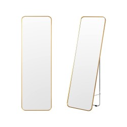 Kultainen kokovartalopeili teräskehyksellä ja turvakalvolla