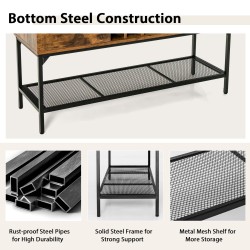 Vapaasti seisova keittiökaappi viinitelineellä - rustiikkinen ruskea