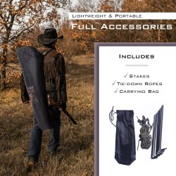 Metsästysmaja 360° näkymällä, vedenkestävä, tilaa kolmelle, kantolaukku