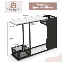 Moderni mustavalkoinen konsolipöytä kahdella säilytyskuutioilla