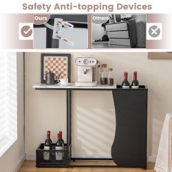 Moderni mustavalkoinen konsolipöytä kahdella säilytyskuutioilla