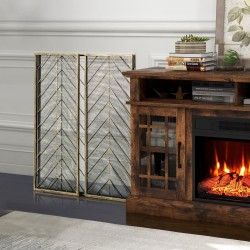 Taitettava pronssinen metallinen takkasuoja joustavilla saranoilla