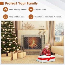 Taitettava pronssinen metallinen takkasuoja joustavilla saranoilla