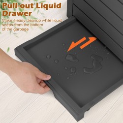 Suuri musta ulkoroskakori nestelokerolla ja kannella