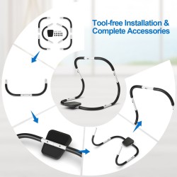 Kannettava vatsalihaslaite monipuoliseen treeniin, musta ja valkoinen