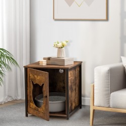 Kissakaappi puusta, monikäyttöinen, rustiikkinen ruskea, 3-in-1 kaluste