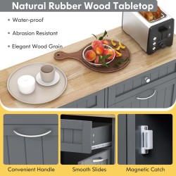 Harmaa monikäyttöinen roskakaappi säädettävällä hyllyllä ja laatikoilla