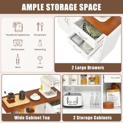 Valkoinen monikäyttöinen säilytyskaappi säädettävillä hyllyillä ja laatikoilla