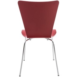 Pinottava vierailutuoli puuistuimella ja krominvärisellä metallijalustalla