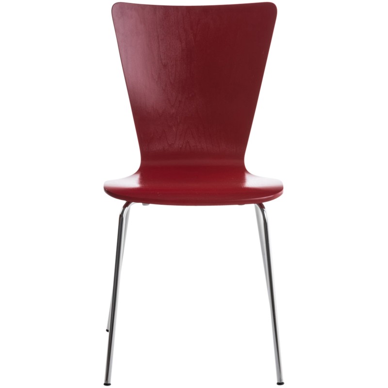 Pinottava vierailutuoli puuistuimella ja krominvärisellä metallijalustalla