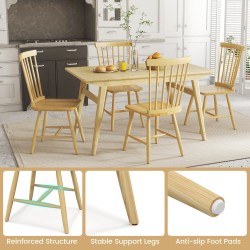 Setti 2 luonnollista windsor-tyylistä selkänojallista ruokapöydän tuolia