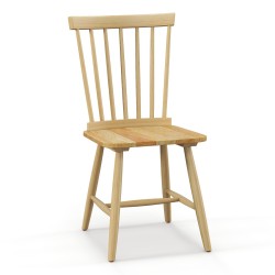 Setti 2 luonnollista windsor-tyylistä selkänojallista ruokapöydän tuolia