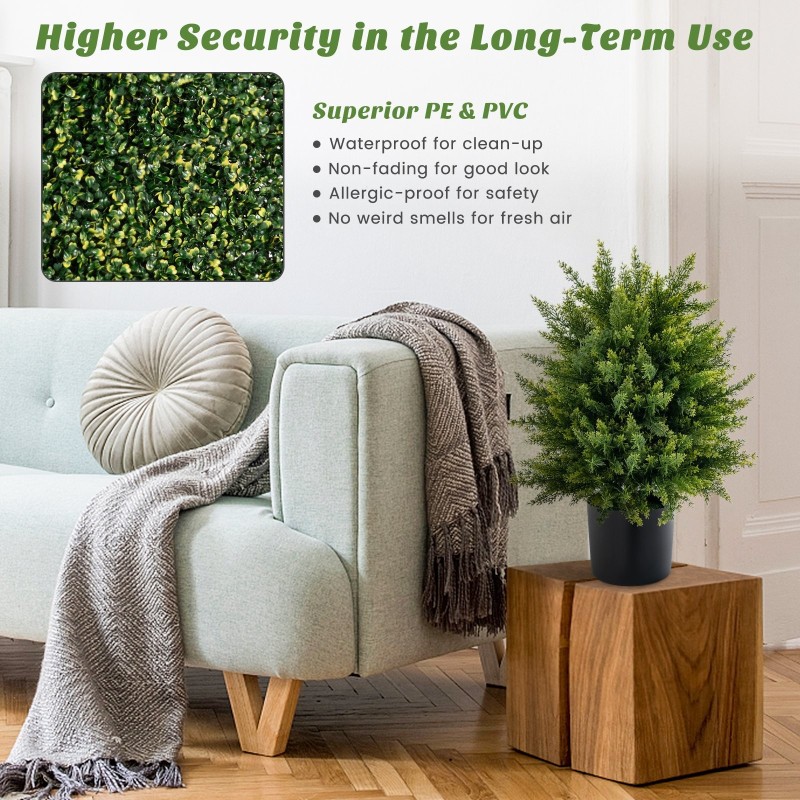 Keinotekoiset setripallopuut 2 kpl, vihreä, 55 cm, sisä- ja ulkokäyttöön