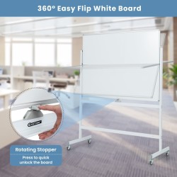 Käännettävä valkotaulu ruudukolla ja tarvikkeilla, säädettävä korkeus