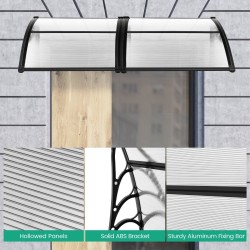 Harmaa ulko-oven terassimarkiisi säänkestävällä suojalla