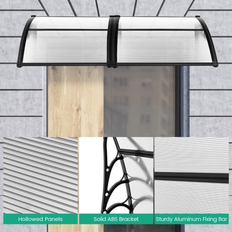 Harmaa ulko-oven terassimarkiisi säänkestävällä suojalla