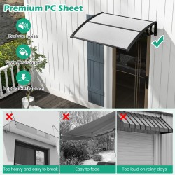 Harmaa ulko-oven terassimarkiisi säänkestävällä suojalla