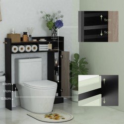 Musta säädettävä säilytyskaappi wc:n yläpuolelle Musta säädettävä säilytyskaappi wc:n yläpuolelle