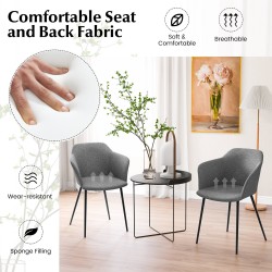 Ruokailutuolit 2 kpl ergonominen selkänoja leveät käsinojat tummanharmaa