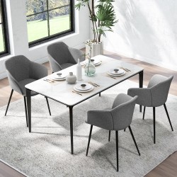 Ruokailutuolit 2 kpl ergonominen selkänoja leveät käsinojat tummanharmaa