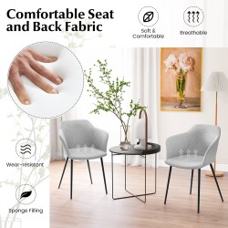 Ruokailutuolit 2 kpl ergonominen selkänoja leveät käsinojat vaaleanharmaa