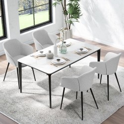 Ruokailutuolit 2 kpl ergonominen selkänoja leveät käsinojat vaaleanharmaa