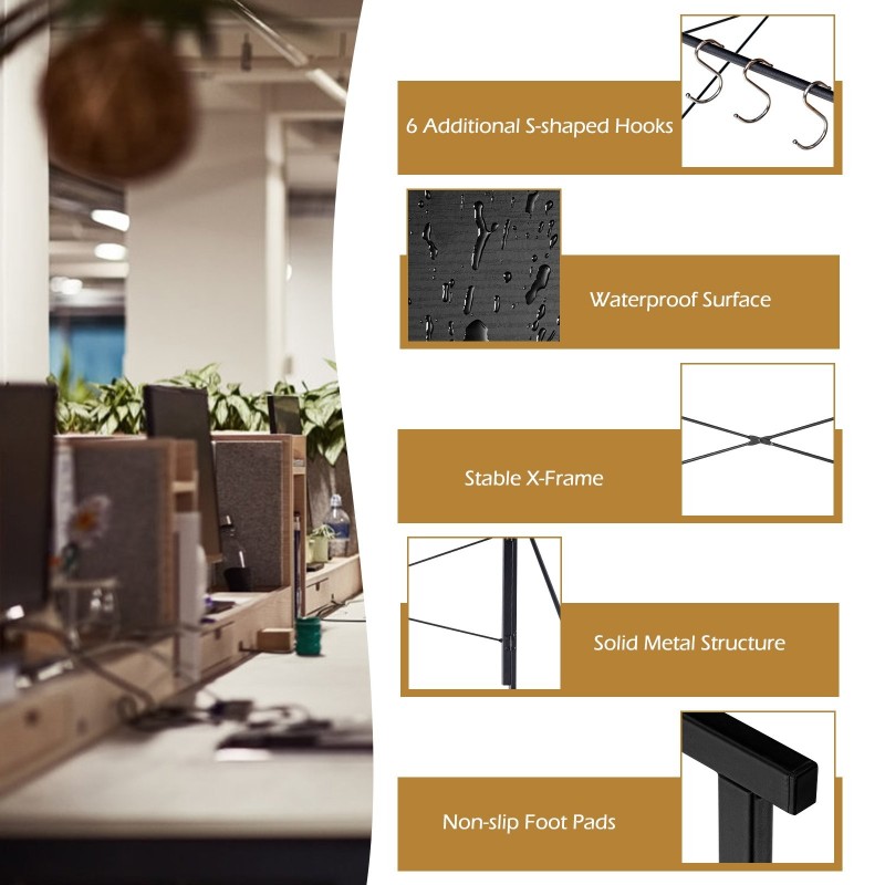 Taitettava musta tietokonepöytä, kestävä ja tilaa säästävä