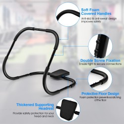 Kannettava musta AB-treenaaja pehmustetulla pääntuella