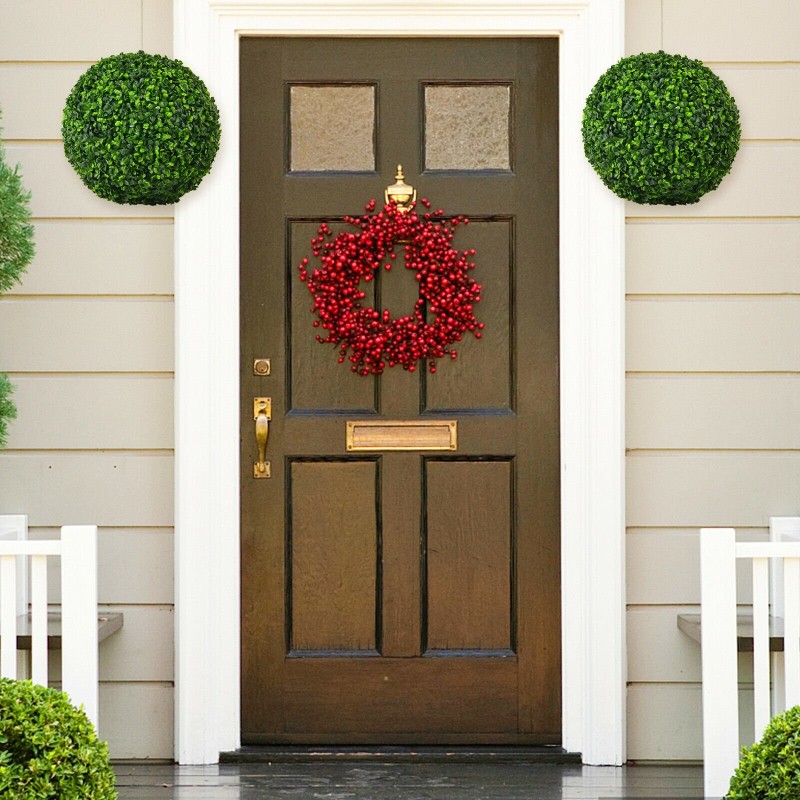 Keinotekoinen vihreä buksipallo UV-suojattu sisä- ja ulkokäyttöön Keinotekoinen vihreä buksipallo UV-suojattu sisä- ja ulkokäyttöön