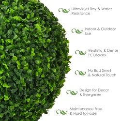 Keinotekoinen vihreä buksipallo UV-suojattu sisä- ja ulkokäyttöön Keinotekoinen vihreä buksipallo UV-suojattu sisä- ja ulkokäyttöön