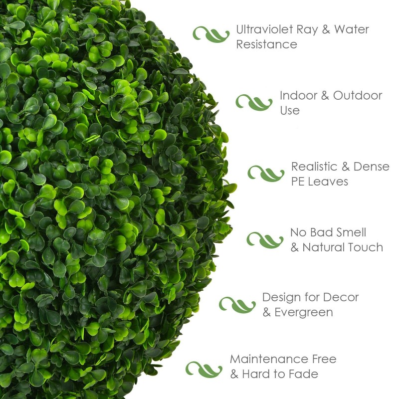 Keinotekoinen vihreä buksipallo UV-suojattu sisä- ja ulkokäyttöön Keinotekoinen vihreä buksipallo UV-suojattu sisä- ja ulkokäyttöön