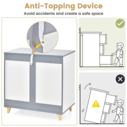 Moderni valkoinen 3-laatikon lipasto suurella säilytystilalla
