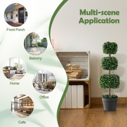 Keinotekoinen puksipuun pallopuu 75cm vihreä ruukussa