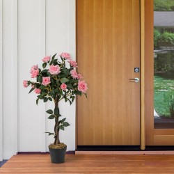 Vaaleanpunainen tekoruusupuu aidolla puuvarrella 93 cm