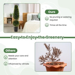 Keinotekoinen puksipuu 120 cm vihreä sementtiruukulla