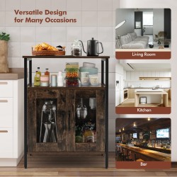 Teollinen keittiön säilytyskaappi, rustiikkinen ruskea, monipuolinen käyttö