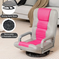 Taitettava 360-asteen kääntyvä pelituoli säädettävällä selkänojalla - pinkki Taitettava 360-asteen kääntyvä pelituoli säädettävällä selkänojalla - pinkki