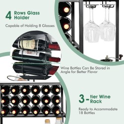 Viinikaappi valkoinen 18 pullolle ja 8 lasille