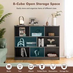 Harmaa 3-tasoinen kirjahylly 8-kuutioinen säilytyskaappi