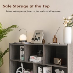 Harmaa 3-tasoinen kirjahylly 8-kuutioinen säilytyskaappi