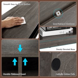 Harmaa 3-tasoinen kirjahylly 8-kuutioinen säilytyskaappi