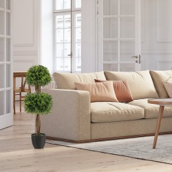 Tekopuksipallopuu vihreä 100 cm sementtiruukussa