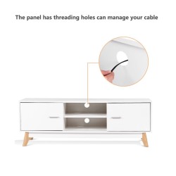 Moderni valkoinen TV-taso 60 tuuman televisiolle säilytystilalla