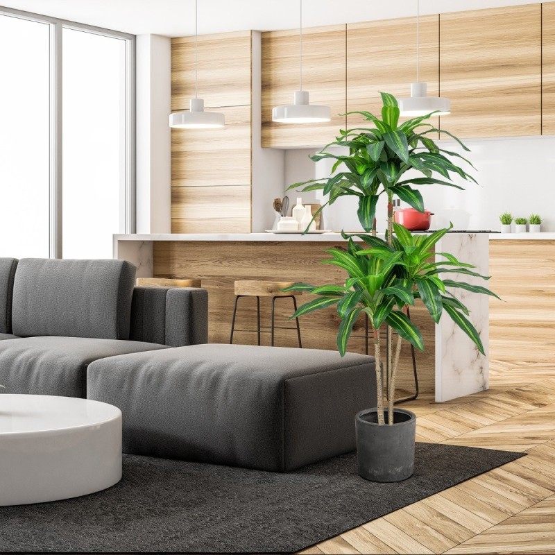 140 cm korkea tekodracaena vihreä 92 lehteä ruukussa