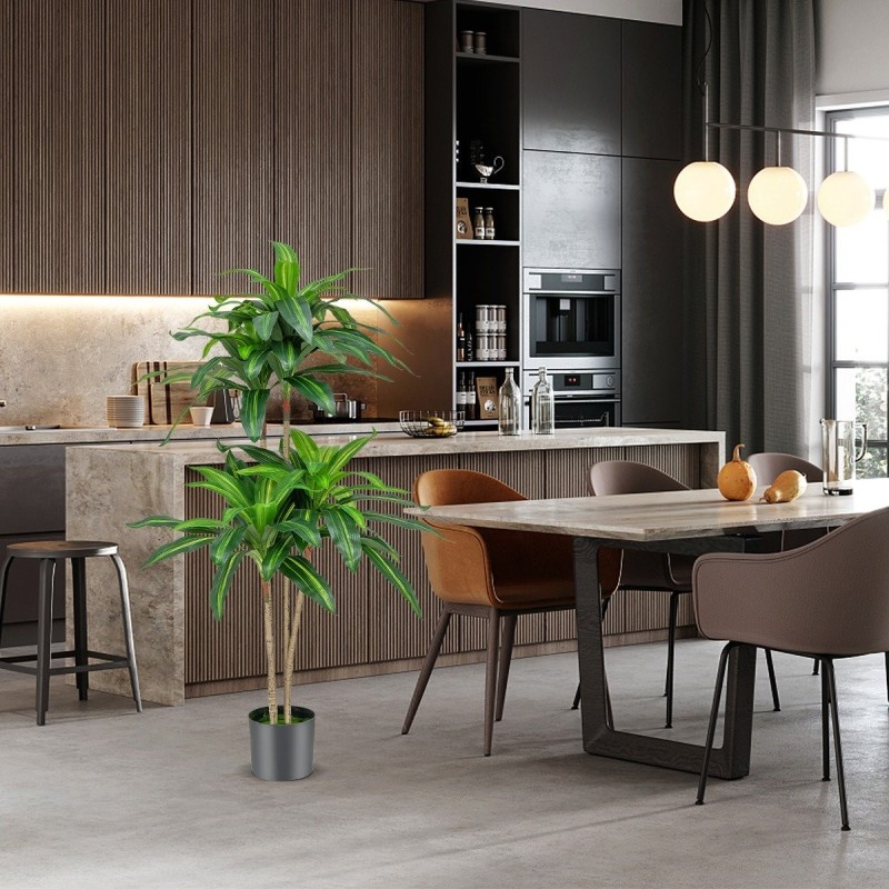 140 cm korkea tekodracaena vihreä 92 lehteä ruukussa