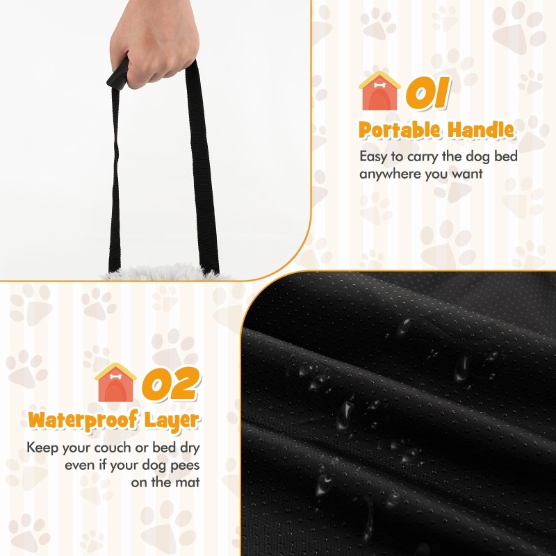 Pehmeä koiranpeti irrotettavalla pestävällä päällisellä ja liukumattomalla pohjalla