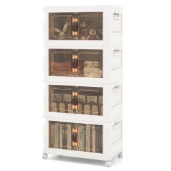 Pinottavat valkoiset säilytyslaatikot lukittavilla pyörillä 44 gal 4-taso