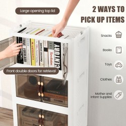 Pinottavat valkoiset säilytyslaatikot lukittavilla pyörillä 44 gal 4-taso