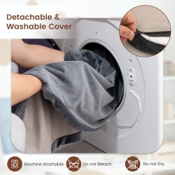 Suuri harmaa koiranpeti muistivaahdolla ja irrotettavalla päällisellä