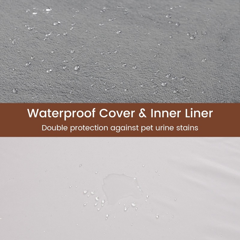 Suuri harmaa koiranpeti muistivaahdolla ja irrotettavalla päällisellä